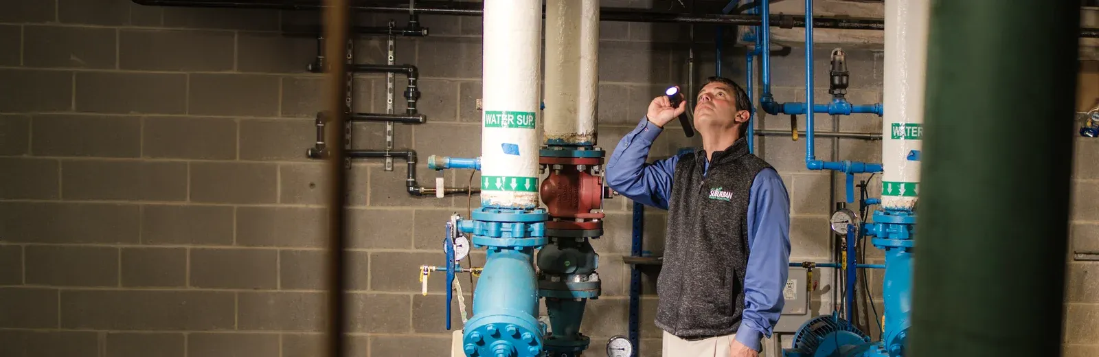inspecting basement of a building