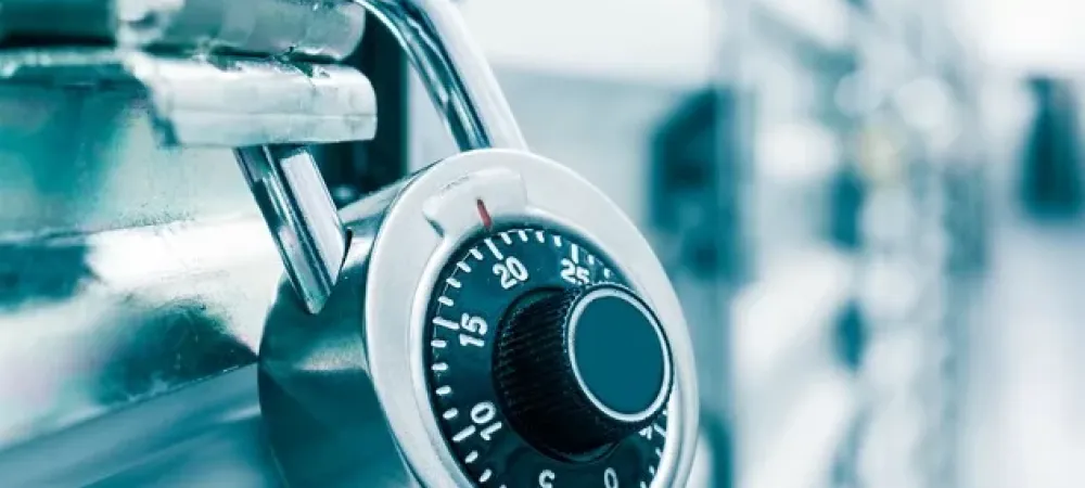 lock on a storage unit